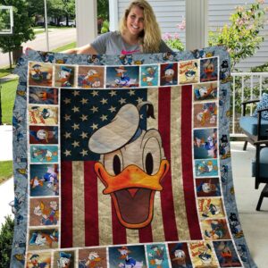 Donald Duck Flag Us Quilt  Quilt